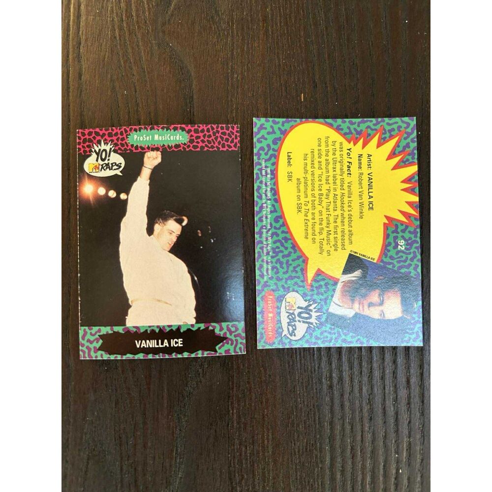 Vanilla Ice 1991 Yo! MTV Raps Proset Card Musicards #92